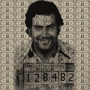 Dibond schilderij - Pablo Escobar - dollar