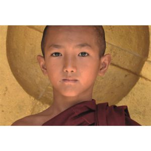 Dibond schilderij monnik Boeddhisme 120x80 cm aluminium schilderij aluart exclusieve collectie