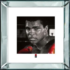 Muhammad Ali - Spiegellijst met prent - 50 x 50 cm