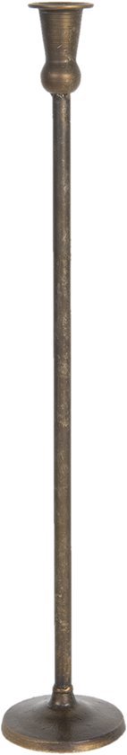 Kandelaar Ø 9x53 cm - bruin ijzer - kaarsenstandaard - kaarsenhouder