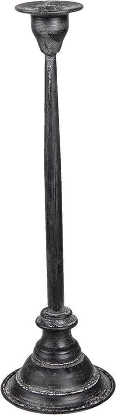 Kandelaar Ø 11x37 cm - zwart ijzer - kaarsenstandaard - kaarsenhouder