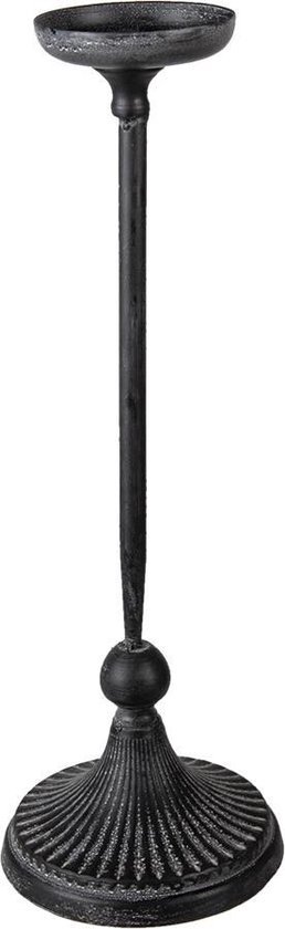 Kandelaar Ø 18x51 cm - zwart ijzer - kaarsenstandaard - kaarsenhouder