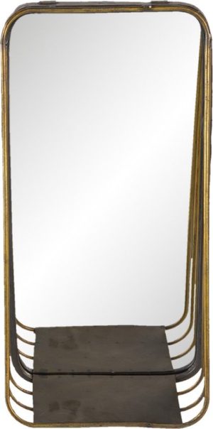 Wandspiegel  19*11*39 cm - Koperkleurig Metaal Glas - TBW