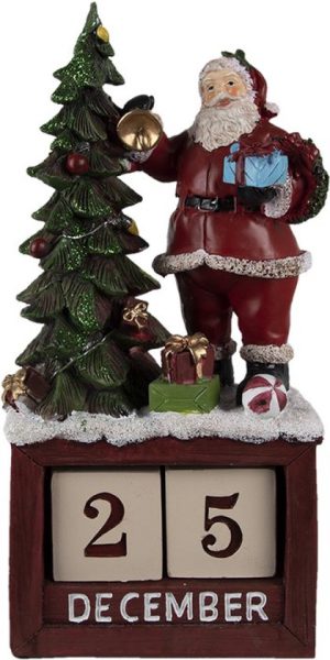 Kerstdecoratie Beeld 16*10*34 cm - Rood Groen Wit Kunststof - TBW