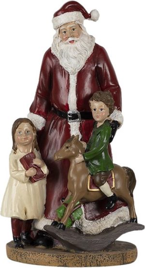 Kerstdecoratie Beeld 12*10*20 cm - Rood Groen Wit Kunststof - TBW