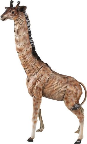 Decoratie Beeld Giraf 37x14x59 cm - bruin ijzer