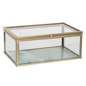 Glazen Sieradendoos 17x10x7 cm Transparant Glas - - rechthoek juwelendoos - Sieradenbox