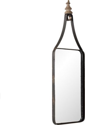 Staande Spiegel  18x1x52 cm  - bruin ijzer Glas