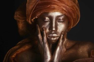 Ter Halle glasschilderij - Afrikaanse vrouw