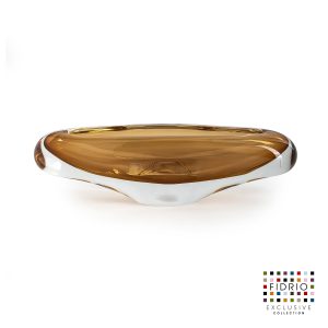 Design Schaal Amber - Fidrio MASSIVE - glas, mondgeblazen glas - hoogte 12 cm