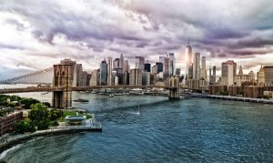glasschilderij Brooklyn bridge New York | wanddecoratie | City Life 030| 118x70cm Wandkraft