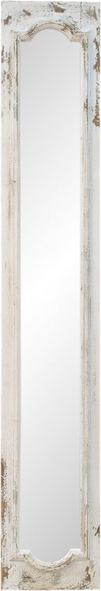 Staande Spiegel 30x4x176 cm Wit Hout - Glas - Rechthoek Passpiegel Grote Spiegel
