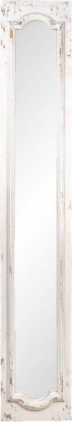 Wandspiegel  - 30x4x176 cm -  Wit Hout Glas