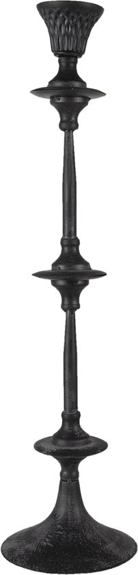 Kandelaar Ø 15x60 cm - zwart ijzer - kaarsenstandaard - kaarsenhouder