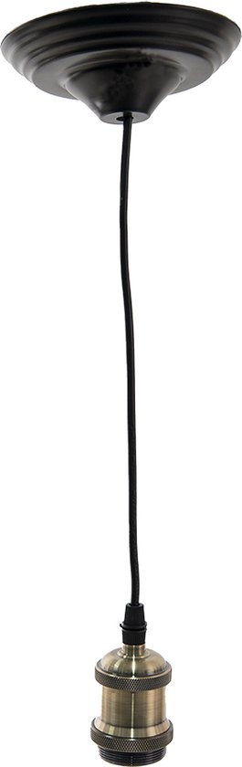 Snoerpendel 150 cm E27/max 1x60W Groen - Zwart Kunststof Pendellamp Verlichtingspendel