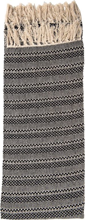 Plaid - 125x150 cm - zwart - Beige Katoen - Rechthoek Deken Kleed Dekentje