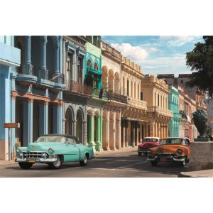 Dibond schilderij Avenida in Havana Cuba 150x100 cm aluart Mondiart
