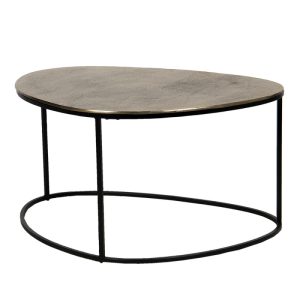 Bijzettafel - 92x70x47 cm - goudkleurig Aluminium Side table