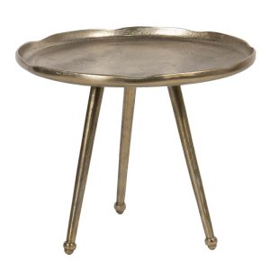 Bijzettafel  Ø 69x52 cm Goudkleurig Aluminium Rond Side table Tafeltje