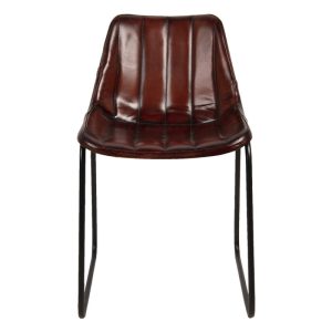 stoelen 46x48x79 cm Bruin Leder - Rechthoek Eetstoelen Keukenstoelen Tafelstoelen
