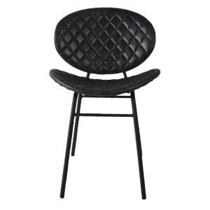 stoelen 51x57x78 cm Zwart Leder Eetstoelen Keukenstoelen Tafelstoelen