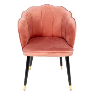 stoel 59x62x79 cm Roze ijzer Textiel Stoel Eettafelstoel Keukenstoel