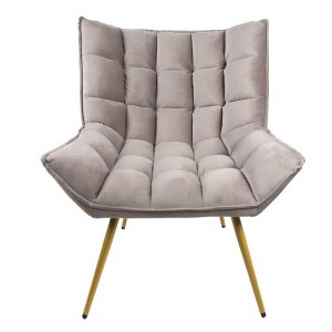 Fauteuil 79x91x93 cm - grijs ijzer Textiel Woonkamer stoel Relax stoel binnen