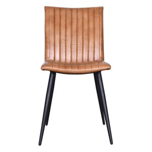 stoel 44x59x89 cm Bruin Leder Stoel Eettafelstoel Keukenstoel