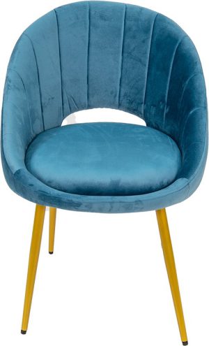 stoel  - 58x65x85 cm - blauw ijzer Textiel