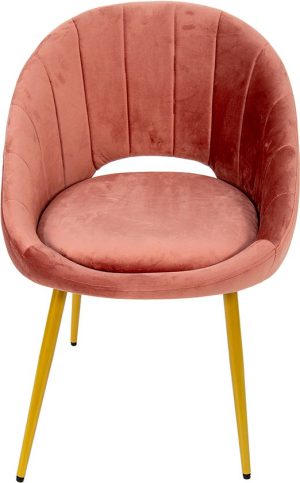 stoel  - 58x65x85 cm -  Roze ijzer Textiel