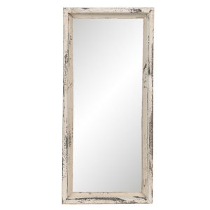 Spiegel 26x57 cm Beige Hout - Rechthoek - grote spiegel - wand spiegel