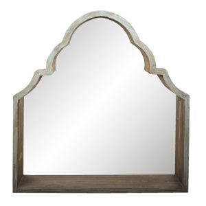 Wandspiegel 85x12x87 cm Groen Hout -  Glas Grote spiegel - wand spiegel