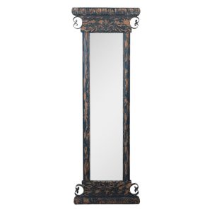 Spiegel 45x131 cm Blauw Bruin Hout - grote spiegel - wand spiegel