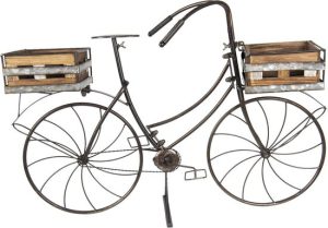 Planthouder fiets - 85x30x58 cm- bruin ijzer Fiets