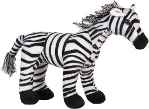 Deurstopper Zebra - 37x13x30 cm - zwart - Wit Polyester Deurklem Deurwig