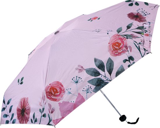 Paraplu 92*54 Roze Polyester Bloemen Regenscherm -