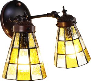 Wandlamp Tiffany 30x23x23 cm E14- Transparant Glas - Metaal Rond Muurlamp Sfeerlamp Tiffany Lamp