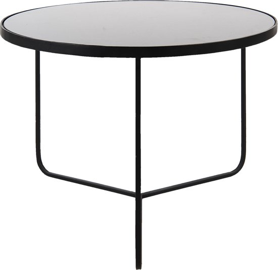 Sta in plaats daarvan op Afleiden Opname Bijzettafel diam. 75*50 cm Zwart Aluminium Rond Side table Tafeltje -  trendybywave.nl
