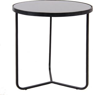 Bijzettafel Ø 50x55 cm Zwart Aluminium Rond Side table Tafeltje