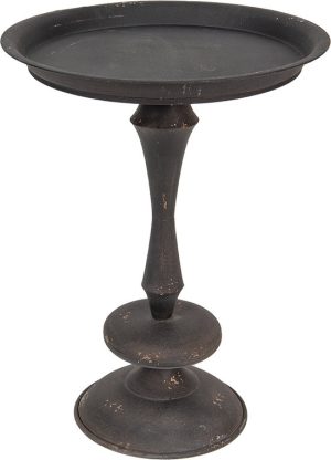 Bijzettafel Ø 49x67 cm Zwart - bruin ijzer Side table Tafeltje