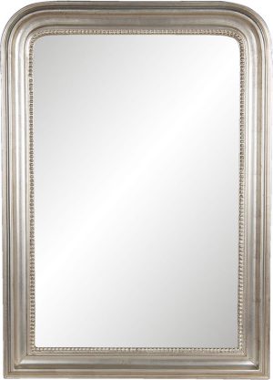 Wandspiegel 76x3x106 cm Zilverkleurig Hout - Rechthoek Grote spiegel - wand spiegel