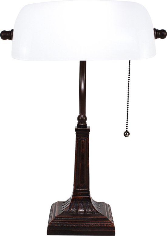 LumiLamp 26*23*42 cm 1*40W Metaal, Glas Bureaulamp Nachtlampje -