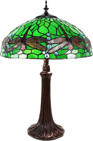 tiffany lamp - - tafellamp - Ø 41x59 cm E27- Groen - Geel