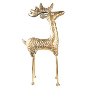 Beeld Rendier 73 cm Goudkleurig Metaal - kerstdecoratie - accessoires