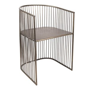 stoel 53x51x79 cm - grijs ijzer Halfrond Stoel Eettafelstoel Keukenstoel