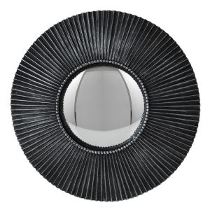 Spiegel  Ø 29 cm Grijs Kunststof Rond - Bolle spiegel - wand spiegel