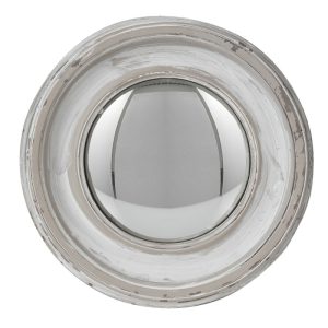 Spiegel  Ø 23 cm Wit Kunststof Rond - Bolle spiegel - wand spiegel
