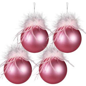 kerstballen Ø 10 cm Roze Glas - kerstdecoratie