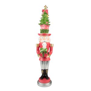 Beeld  Notenkraker 51 cm Rood Groen Kunststof - kerstdecoratie - accessoires