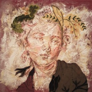 Dibond schilderij Abstracte vrouw sierlijk 100x100 cm aluart Mondiart